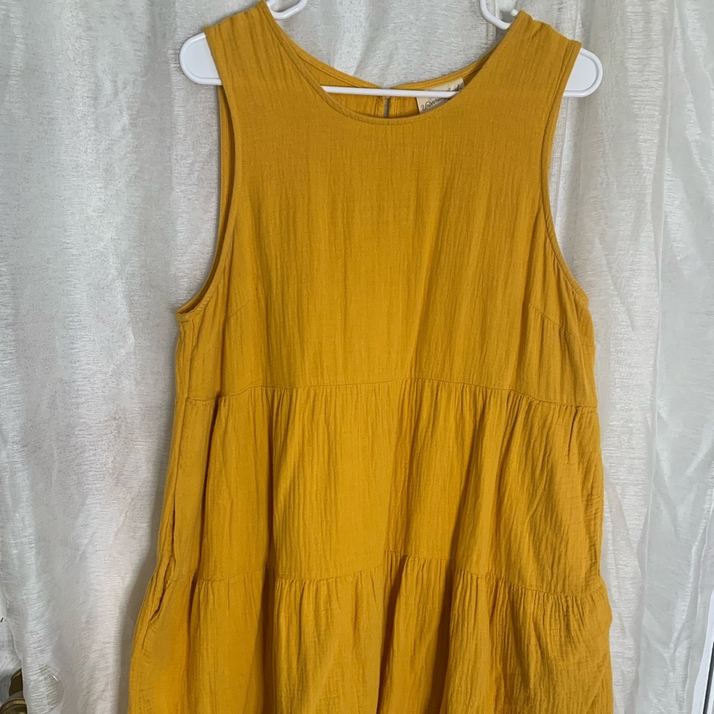Mustard tiered babydoll dress